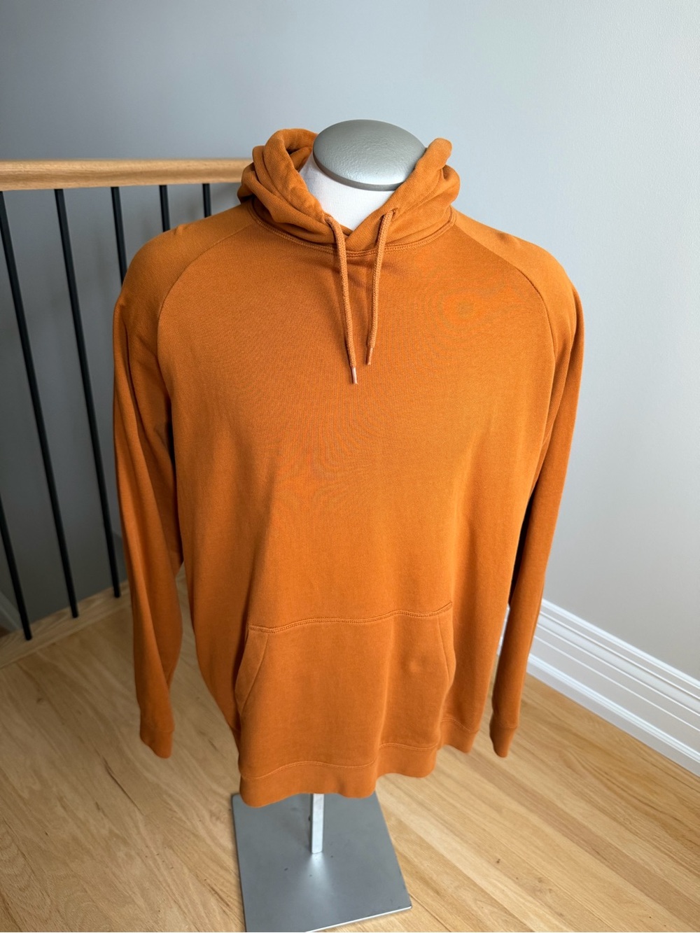H&M Burnt Orange Hooded Pullover Sweatshirt